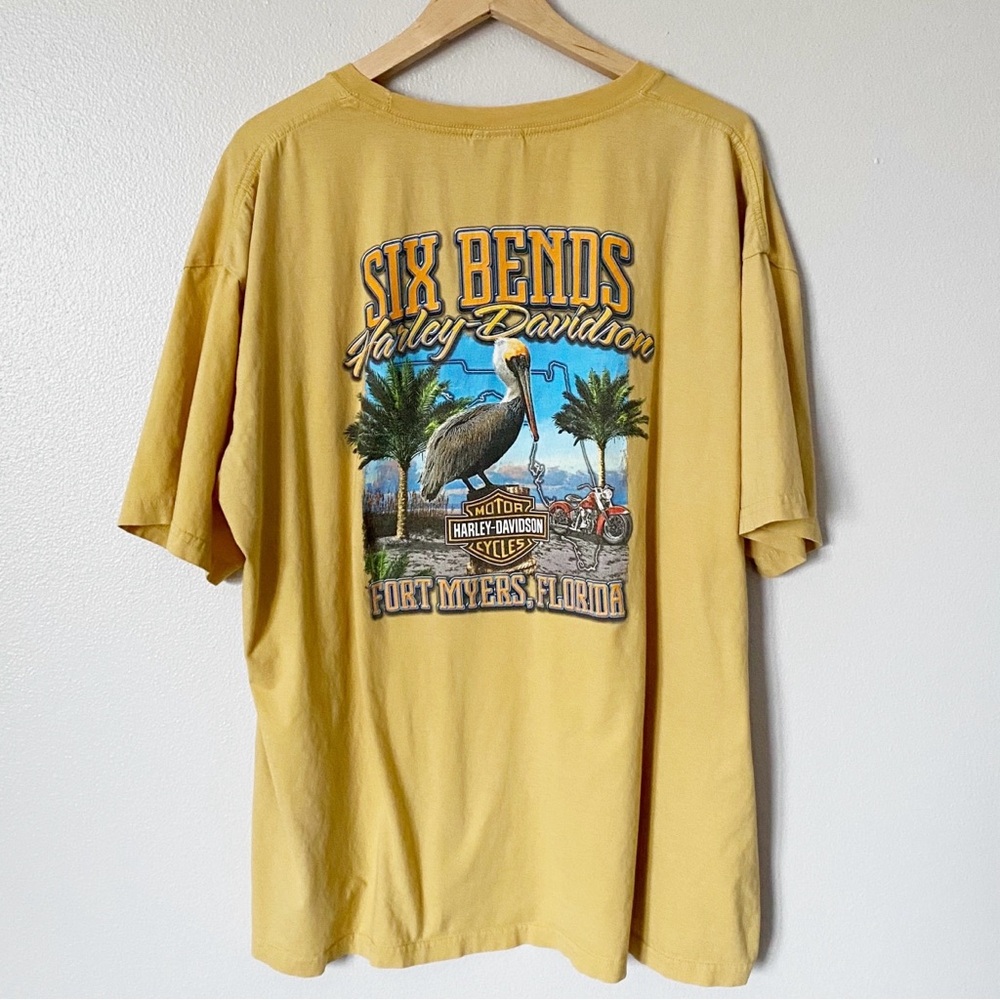 Harley Davidson Six Bends Ft Myers Florida T-shirt‎ Motorcycles Shirt Men’s 2XL